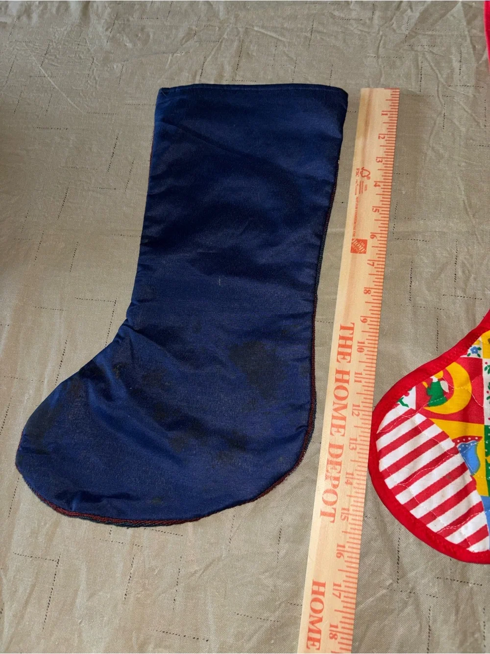 Lot of 3 Vintage Christmas Stockings needlepoint and quilted